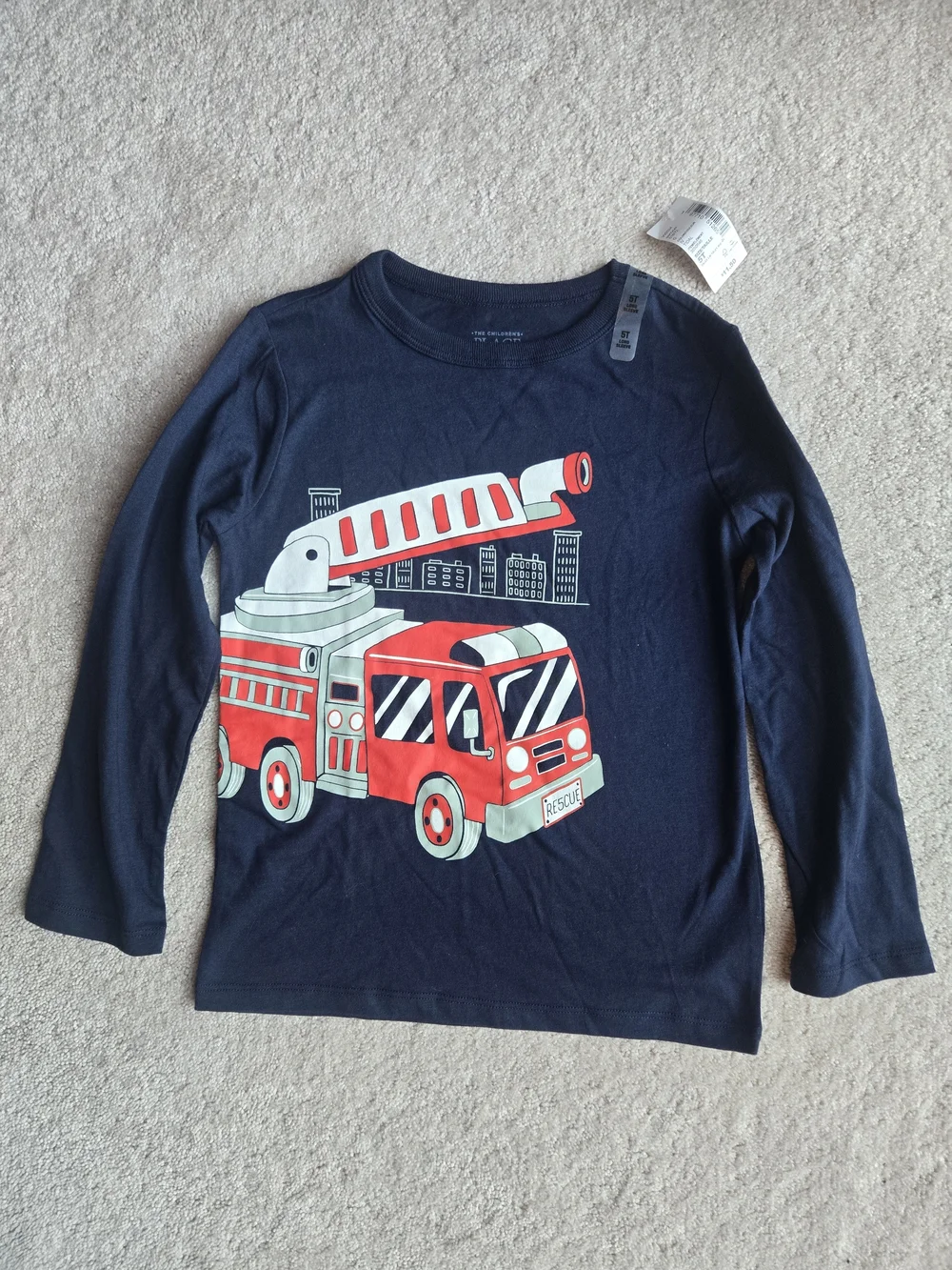 The Children's Place Navy Long-Sleeve Fire Truck Tee